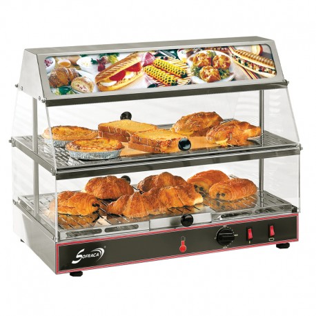 Vitrine chauffante avec bloc lumineux - GN 1/1 - 2 niveaux - 230 V - N62