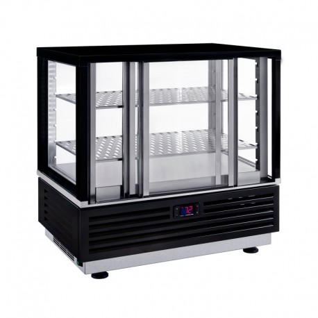 Vitrine chauffante de comptoir - 60 L - Noire - VC600N