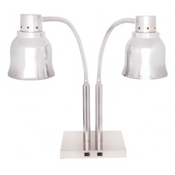 Lampe chauffante sur pied - Chromée / Double - 240002B